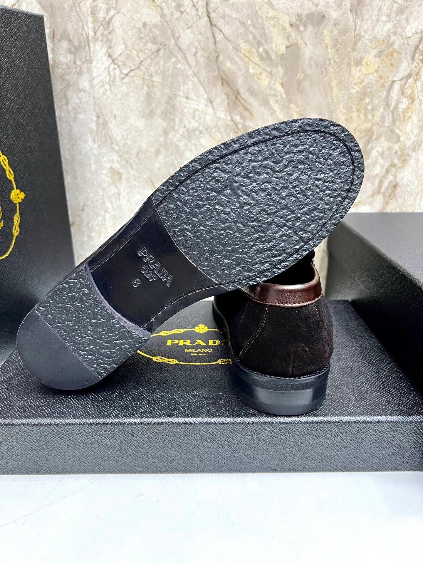 PRADA~ Size: 38-44 (customized 45/46 P: 💰880 P's original official website new high-end men's leather shoes, top-quality original replicas, made of imported open edge beads/calf leather, calf leather breathable lining, original leather outsole!